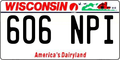 WI license plate 606NPI