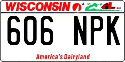 WI license plate 606NPK