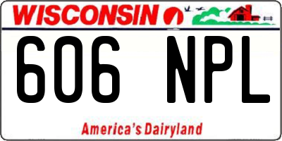 WI license plate 606NPL