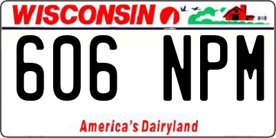 WI license plate 606NPM