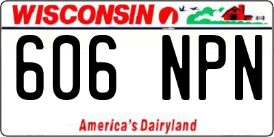 WI license plate 606NPN