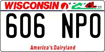 WI license plate 606NPO