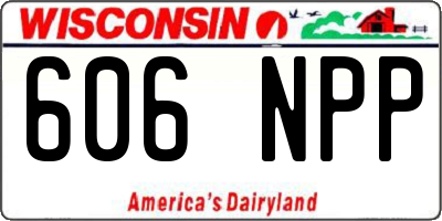 WI license plate 606NPP