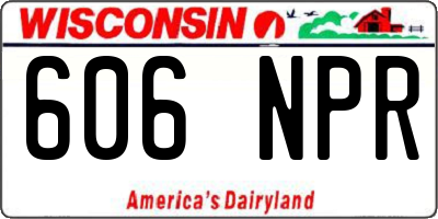 WI license plate 606NPR