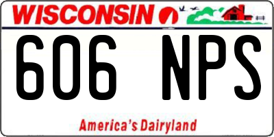 WI license plate 606NPS
