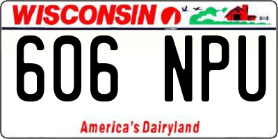 WI license plate 606NPU