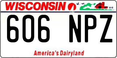 WI license plate 606NPZ