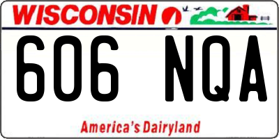 WI license plate 606NQA
