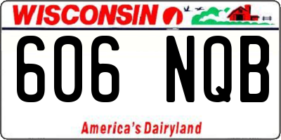 WI license plate 606NQB