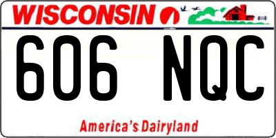 WI license plate 606NQC
