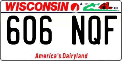 WI license plate 606NQF