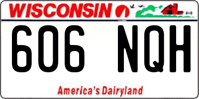 WI license plate 606NQH