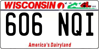 WI license plate 606NQI