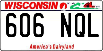 WI license plate 606NQL