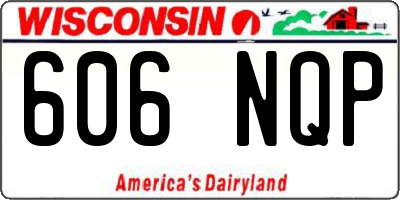 WI license plate 606NQP