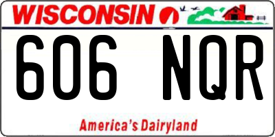 WI license plate 606NQR