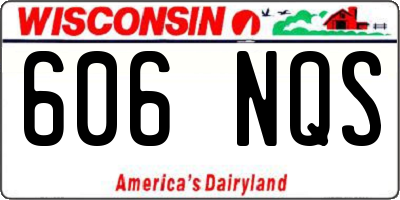WI license plate 606NQS