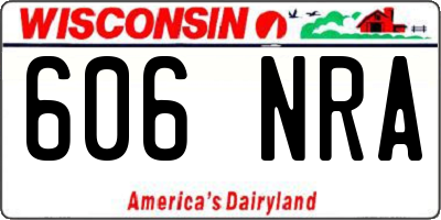 WI license plate 606NRA