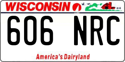 WI license plate 606NRC