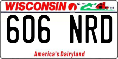 WI license plate 606NRD