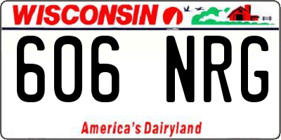 WI license plate 606NRG