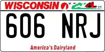 WI license plate 606NRJ