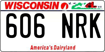 WI license plate 606NRK