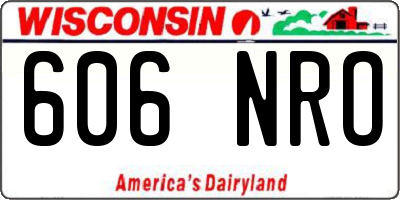 WI license plate 606NRO