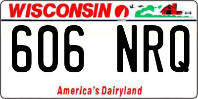 WI license plate 606NRQ