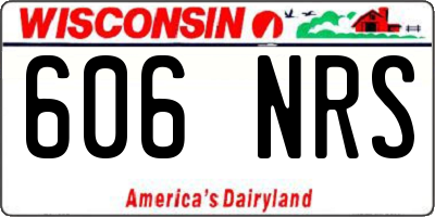 WI license plate 606NRS