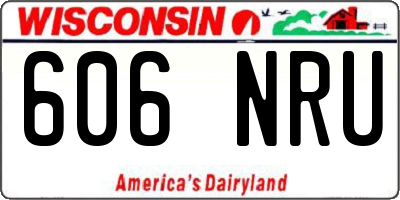 WI license plate 606NRU