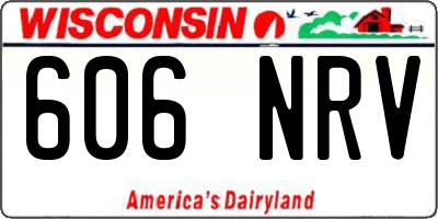 WI license plate 606NRV