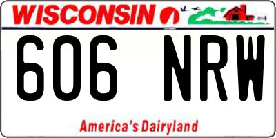 WI license plate 606NRW