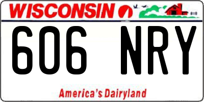 WI license plate 606NRY