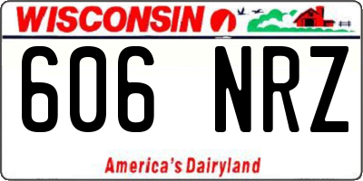 WI license plate 606NRZ