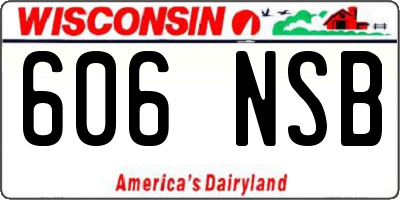 WI license plate 606NSB
