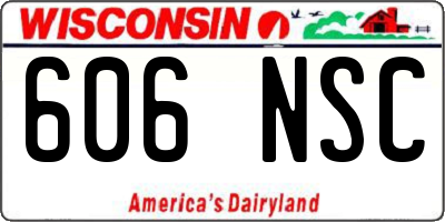 WI license plate 606NSC