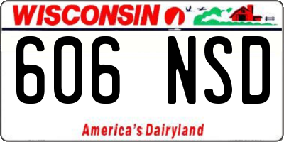 WI license plate 606NSD