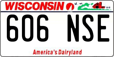 WI license plate 606NSE