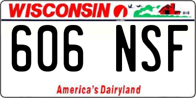 WI license plate 606NSF