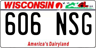 WI license plate 606NSG