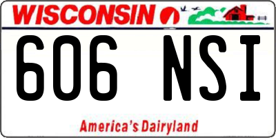 WI license plate 606NSI