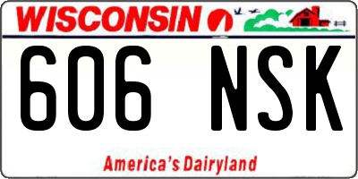 WI license plate 606NSK
