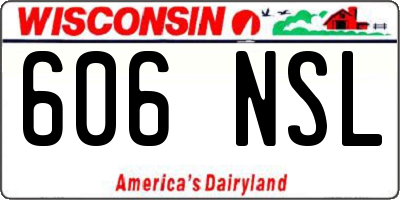 WI license plate 606NSL