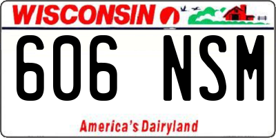 WI license plate 606NSM