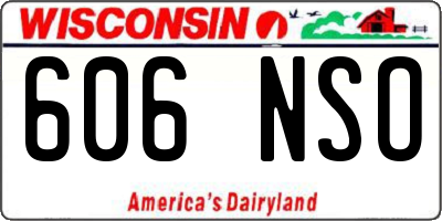 WI license plate 606NSO