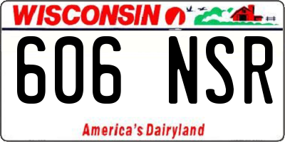 WI license plate 606NSR