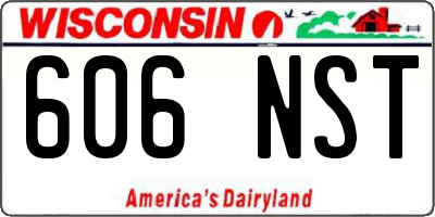 WI license plate 606NST
