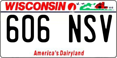 WI license plate 606NSV