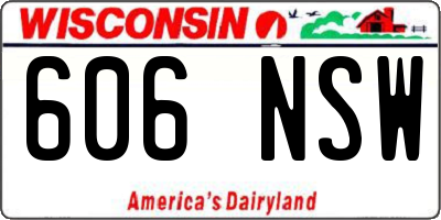 WI license plate 606NSW